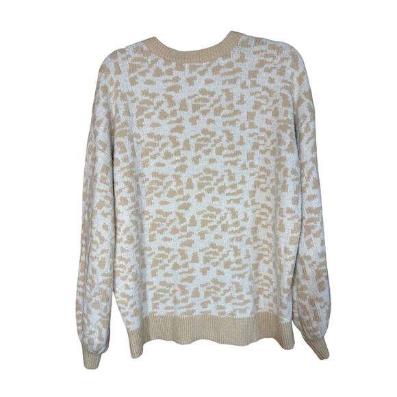 Kori America Beige Leopard Print Sweater Size Medium - Picture 2 of 4
